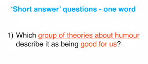 ریدینگ آیلتس (Short answer questions)